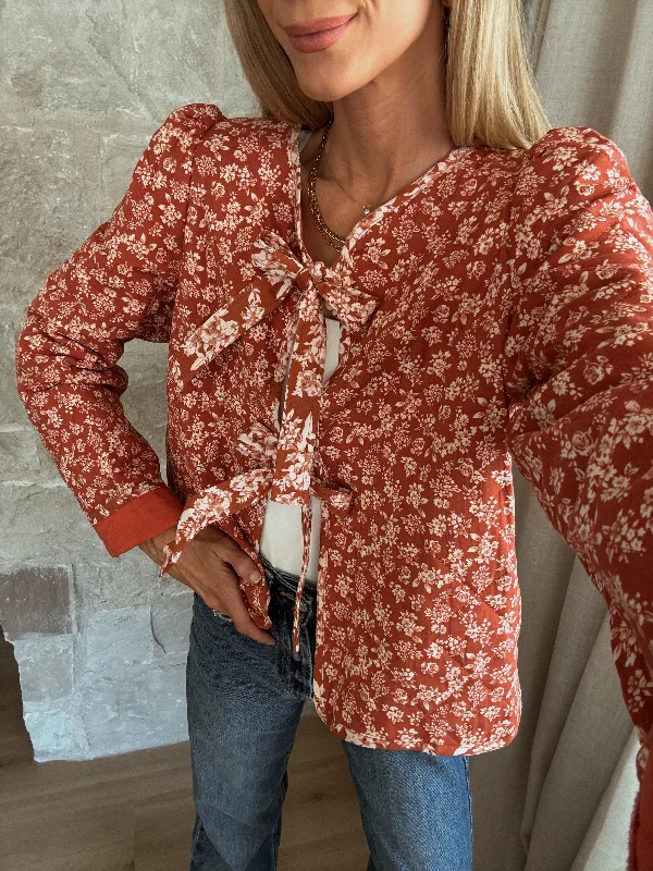 Helena Quilted Floral Shacket Streetwear Style for 