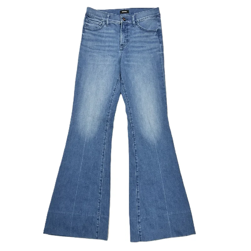 Jeans Flared By Express In Blue Denim, Size: 6 Tough Women's Military - inspired