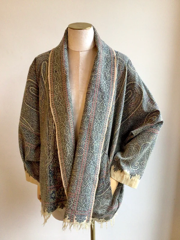 Blue and Cream Paisley Jacket Australian Beach