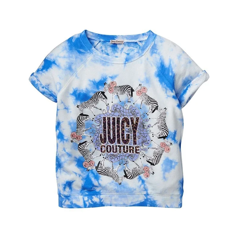Juicy Couture Girls Zebra Sweatshirt, Blue, XS (6) Gym