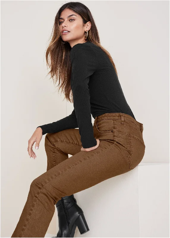 Audrey Straight Leg Jeans - Brown Wash Relaxed Women's 