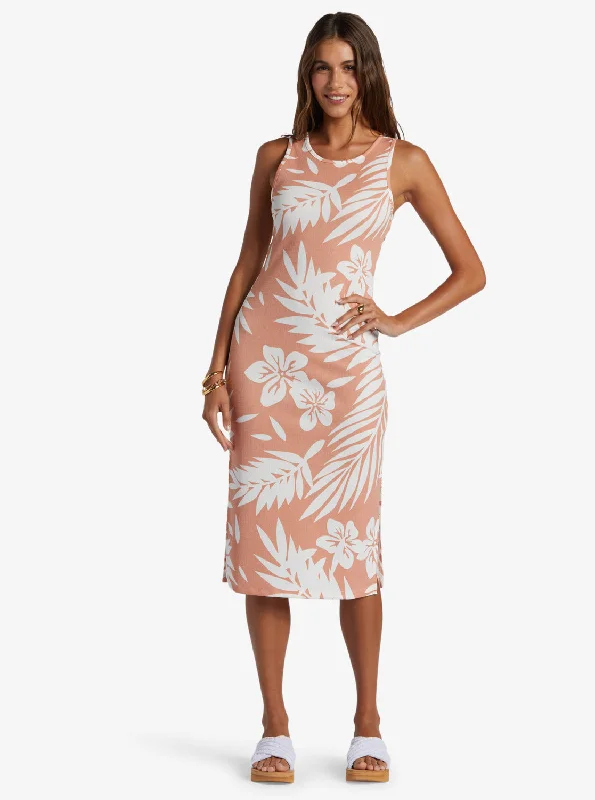 Good Keepsake Midi Dress - Cafe Creme Palmeria Scandinavian