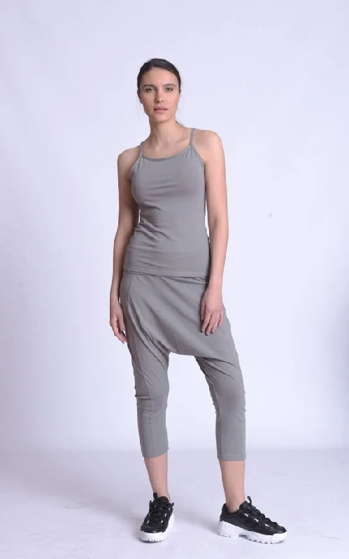 Strap Top and Harem Pants Preppy Women's College