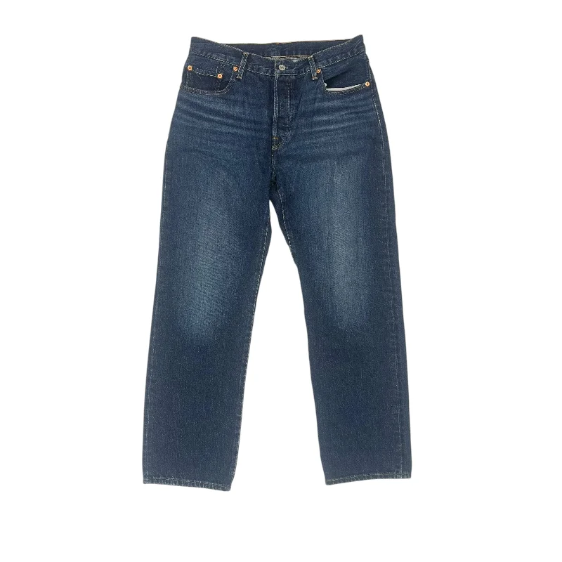 Jeans Straight By Levis In Blue Denim, Size:8 Vintage Women's 1970S 