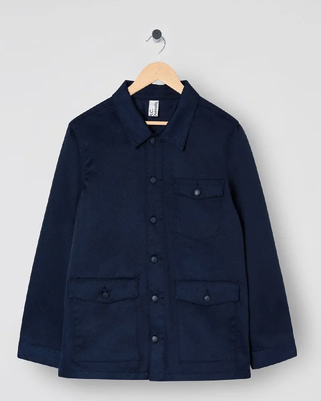 Relaxed Work Jacket Navy Stylish Women's Neon