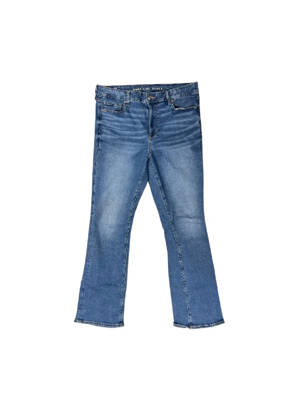 Jeans Skinny By American Eagle In Blue Denim, Size: 14 Minimalist Women's Casual