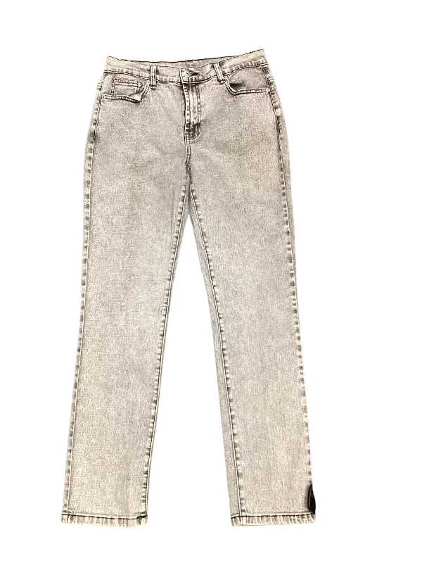 Jeans Straight By Diane Gilman In Grey, Size: 4 Confident Women's High - fashion
