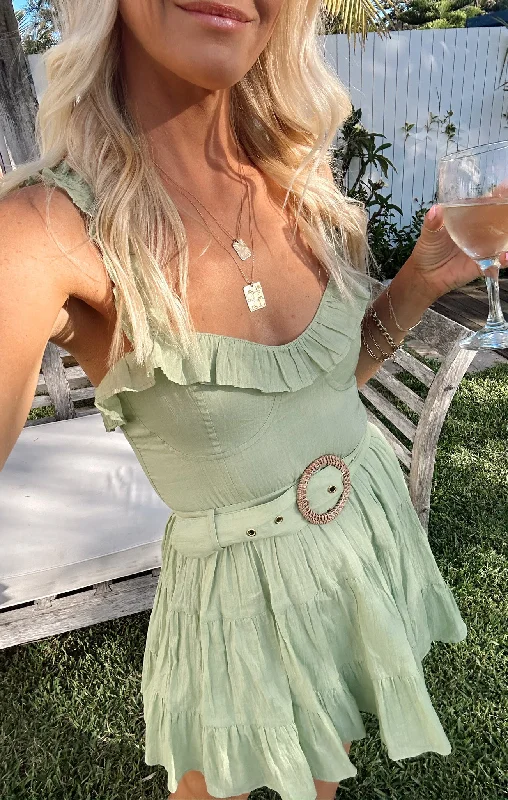 Jolene Mini Dress ~ Sage Tough Women's Military - inspired