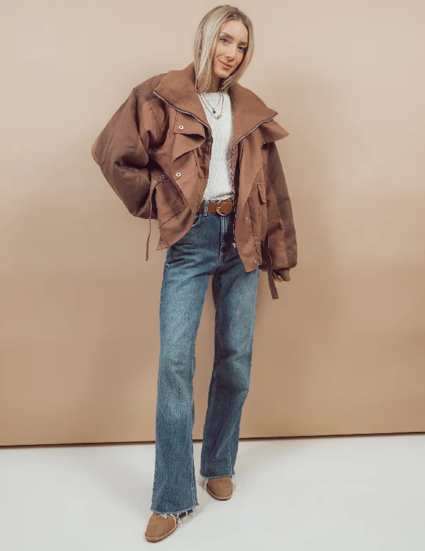 Addie Puffer Jacket Classic Women's Pin - striped