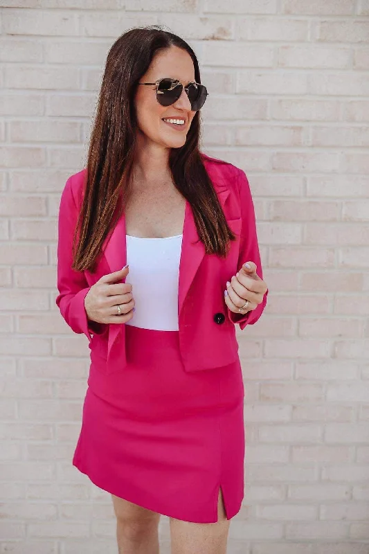Boss Behavior Two Piece Blazer Set - Hot Pink PLUSREG Disco