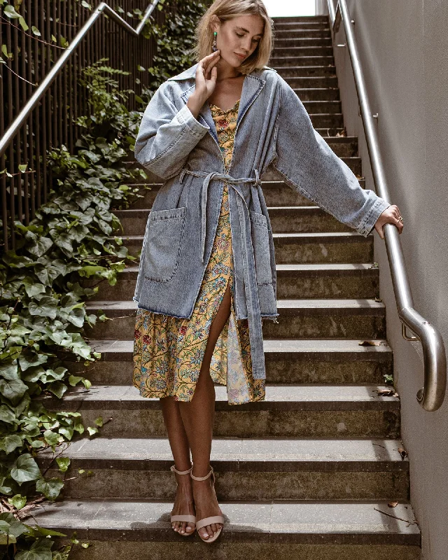 Relaxed Boyfriend Denim Jacket  - Indigo Casual Women's Japanese 