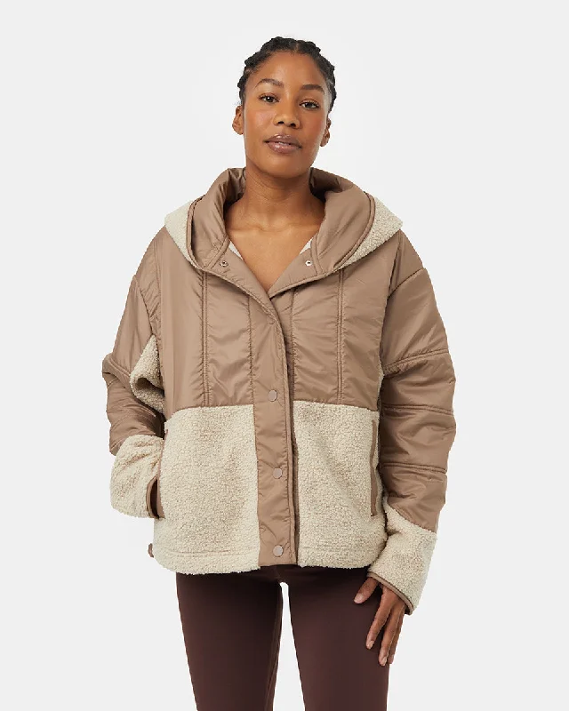 Recycled Boucle Full Snap Hoodie Refined Women's Velvet