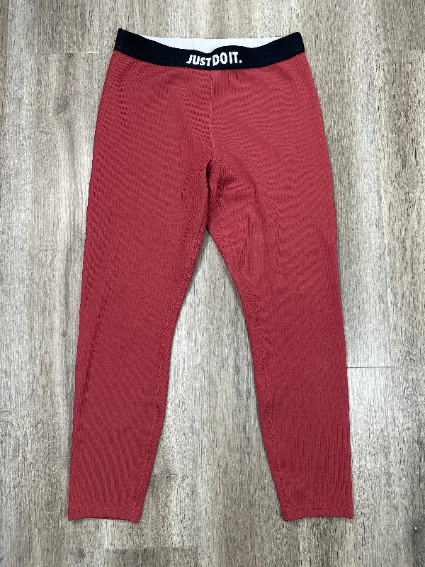Athletic Leggings By Nike Apparel In Red, Size: L Elegant Women's 