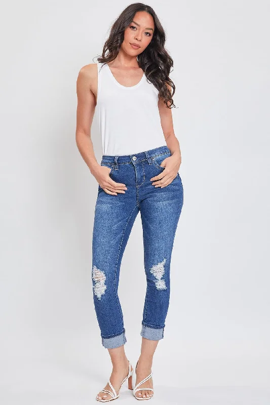 Women's Sustainable WannaBettaButt Mega Cuff Ankle Jeans Adventure