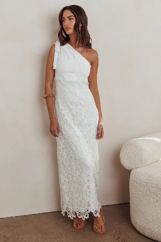 Artice One Shoulder Maxi Dress Off White performance
