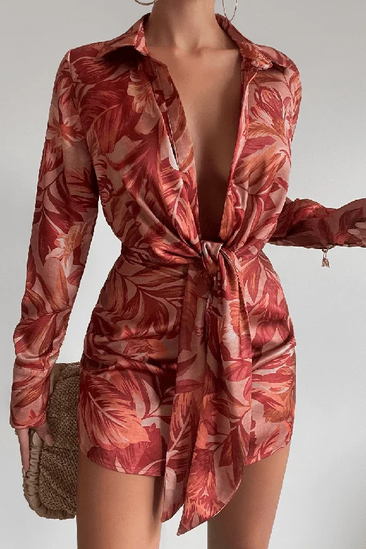 Aja Tropics Dress - Rust Street