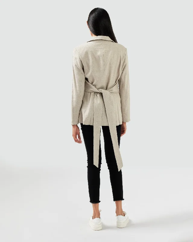 Synergy Wrap Blazer - Warm Grey Modern Women's 