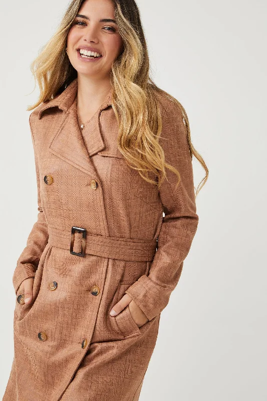 Madox Coat - Camel Print Modern Women's Tech