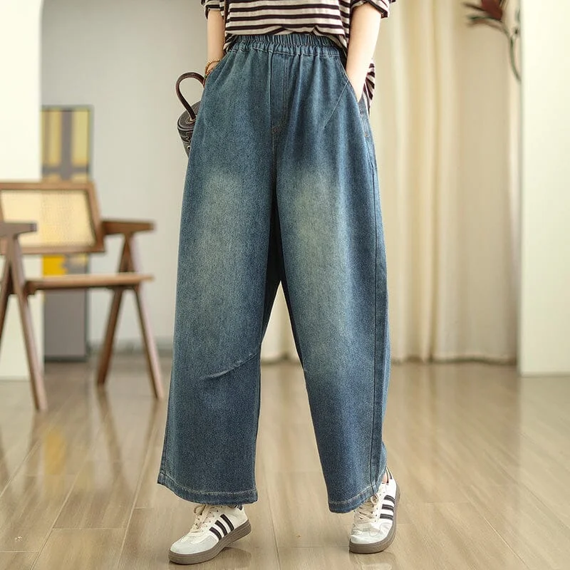Women Spring Loose Casual Jeans Youthful Women's Pop