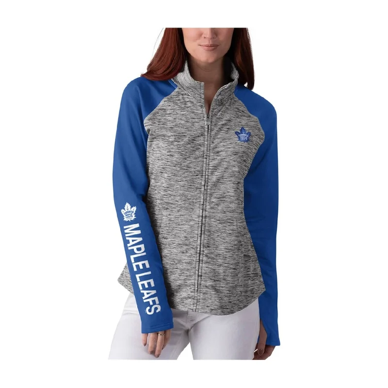 G-III Sports Womens Toronto Maple Leafs Track Jacket Sweatshirt, Grey, Small Refined Women's Classic 