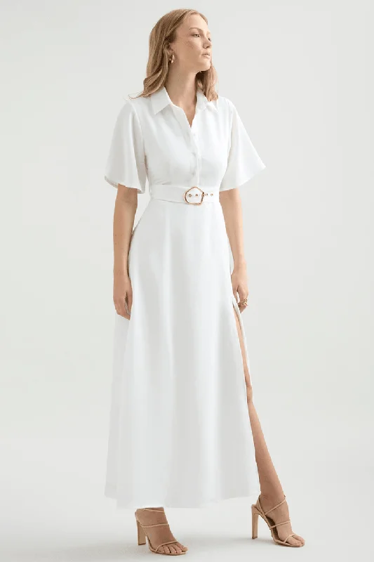 Jamie Maxi Dress - White Dapper Women's 1920S