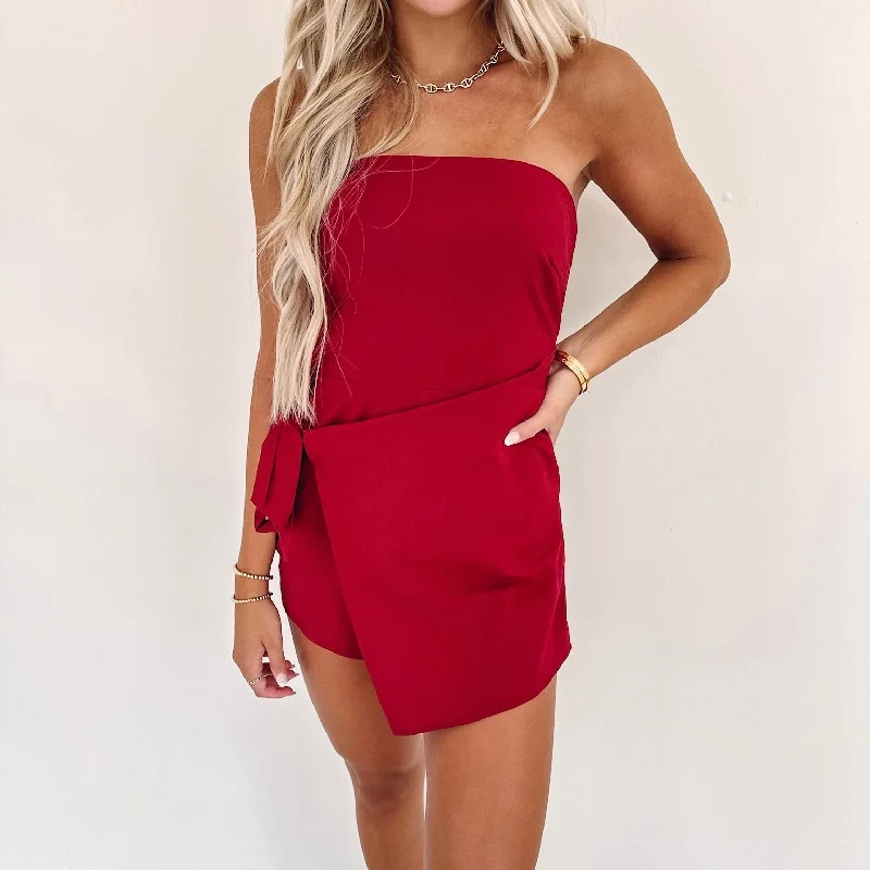 Lennon Romper - Burgundy Minimalist Women's Casual