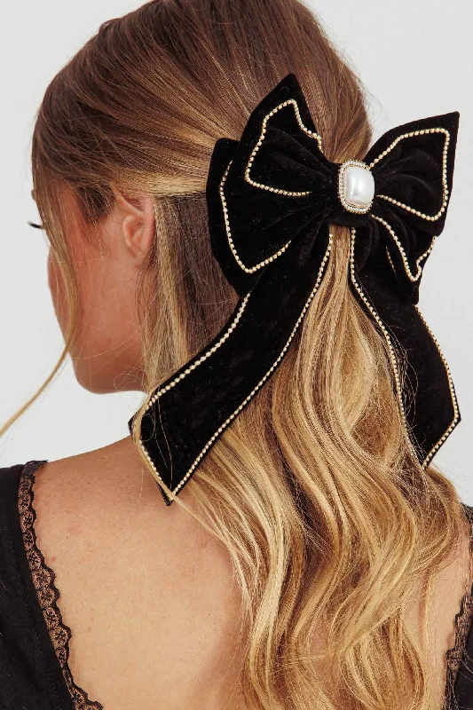 Evie Bow Hairclip Black Hip Women's Retro