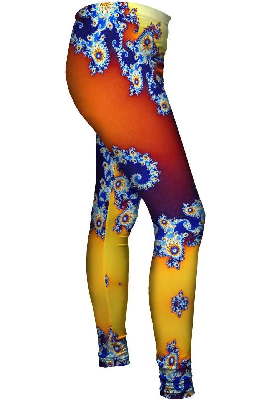 Yellow Seahorse Tail Mandel Fractal Bold Women's Statement