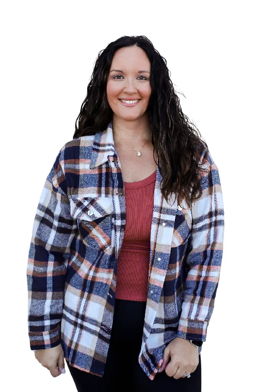 Double Take Plaid Shacket Reg/Pus Tough Women's Military - inspired
