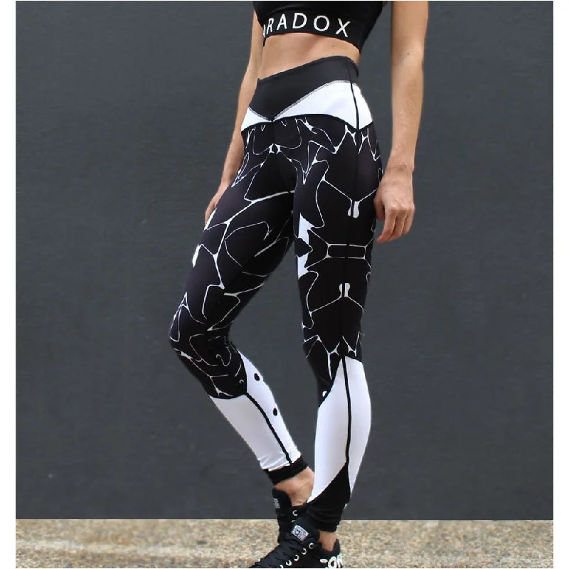 Mono Print Paneled Tights Refined Women's Velvet
