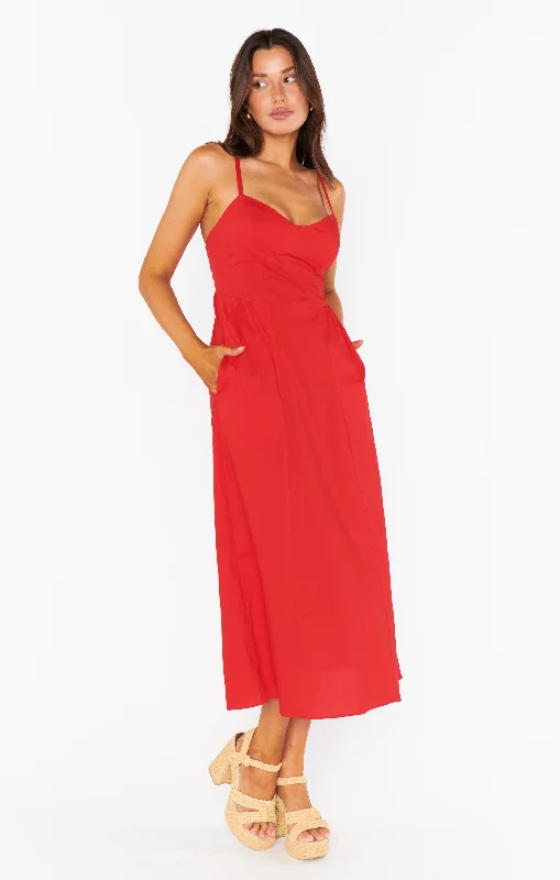 Allegra Midi Dress ~ Cherry Poplin Practical Women's Multi - 