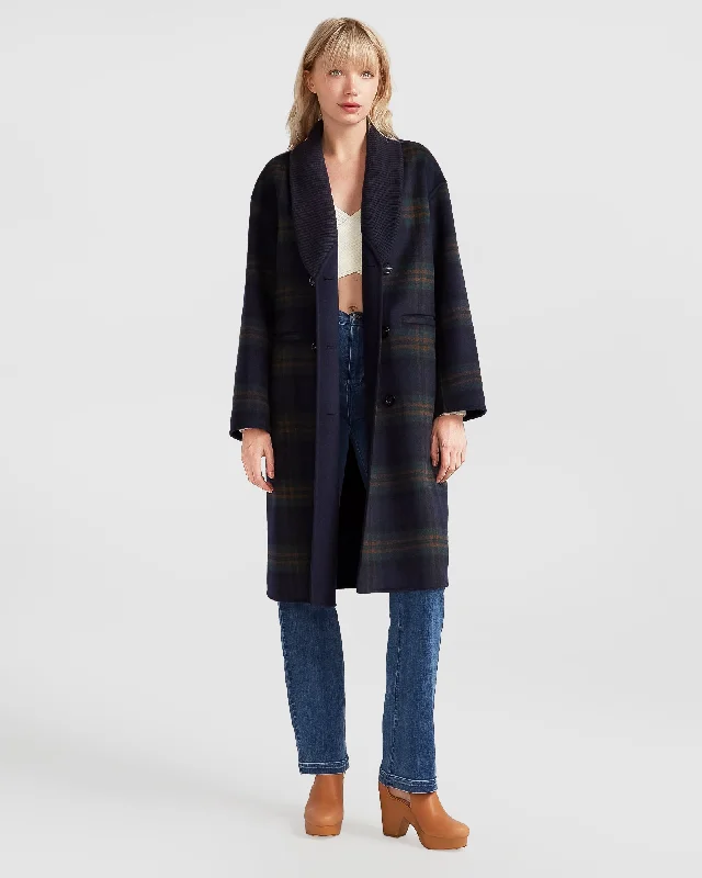 Empire State of Mind Collared Coat - French Navy Dapper Women's 1920S