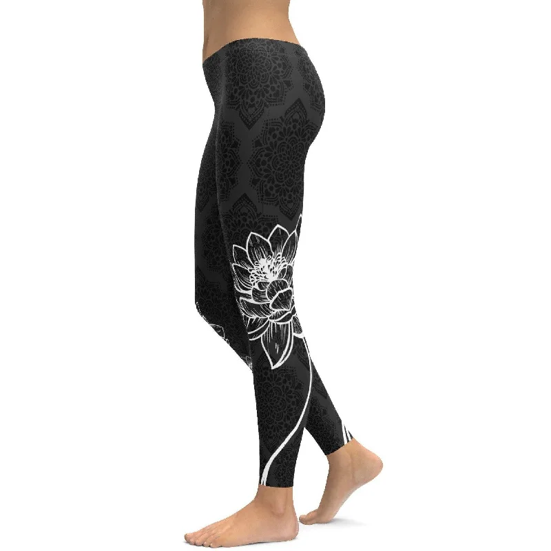 Lotus Leggings Stylish Women's Tropical 