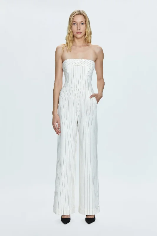 Valentina Jumpsuit - Le Blanc Pinstripe Gym