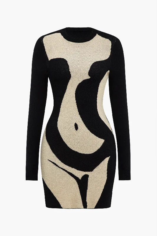 Contrast Sweater Dress Sporty Women's Tennis