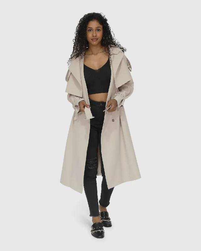 Manhattan Cropped Trench - Sand Refined Women's Hand - crafted