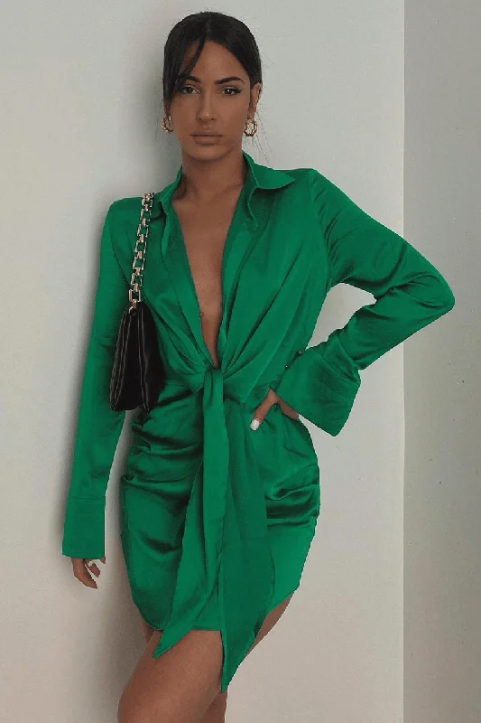 Aja Mini Dress - Green Country