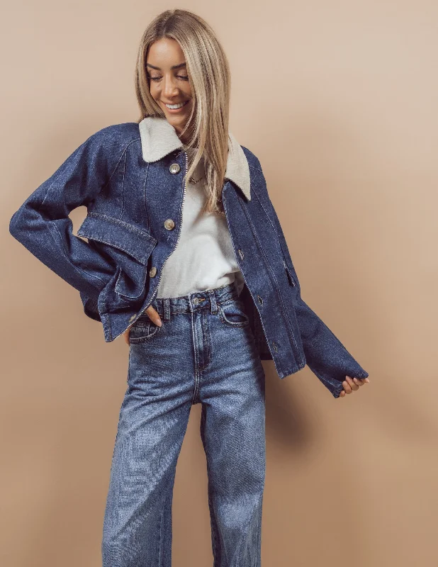 Kyra Denim Jacket Casual Women's Loose - fitting