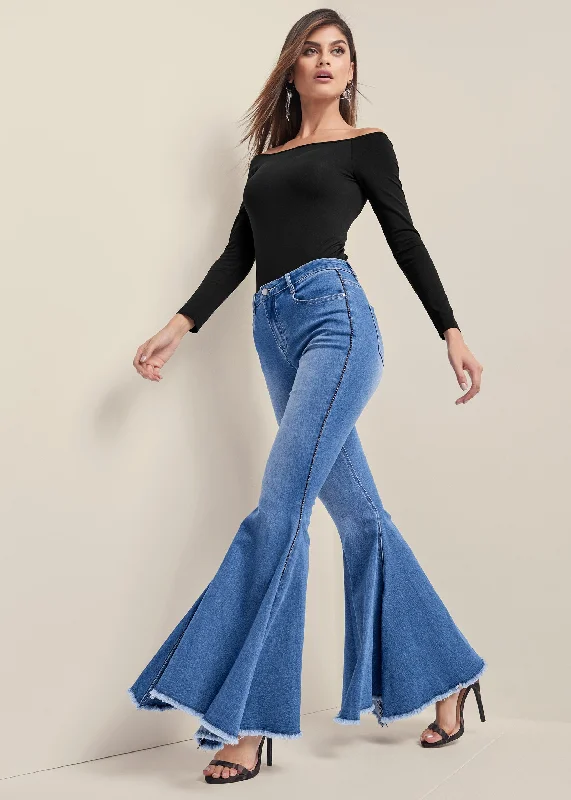 Extreme Flare Jeans - Medium Wash Refined Women's Velvet