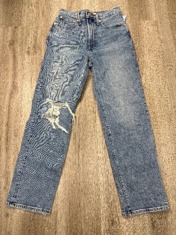 Jeans Straight By Madewell In Blue Denim, Size: 0 Sporty Women's Athleisure 