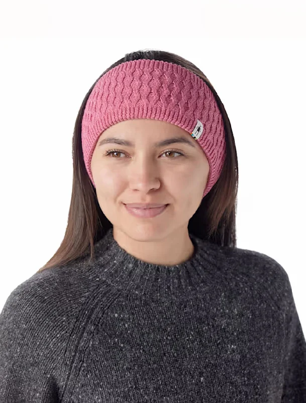 Fleece Lined Headband, Garden Pink Heather Modern Women's 