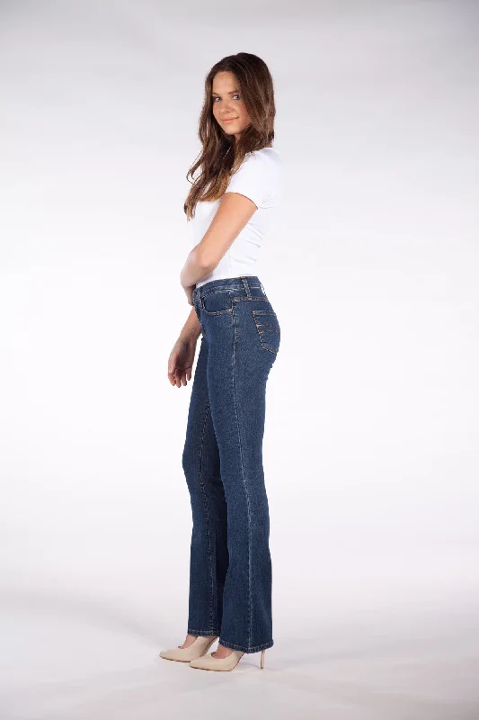 1165 (Bootcut Classic Blue With Orange Stitching) Trendy Women's Oversized