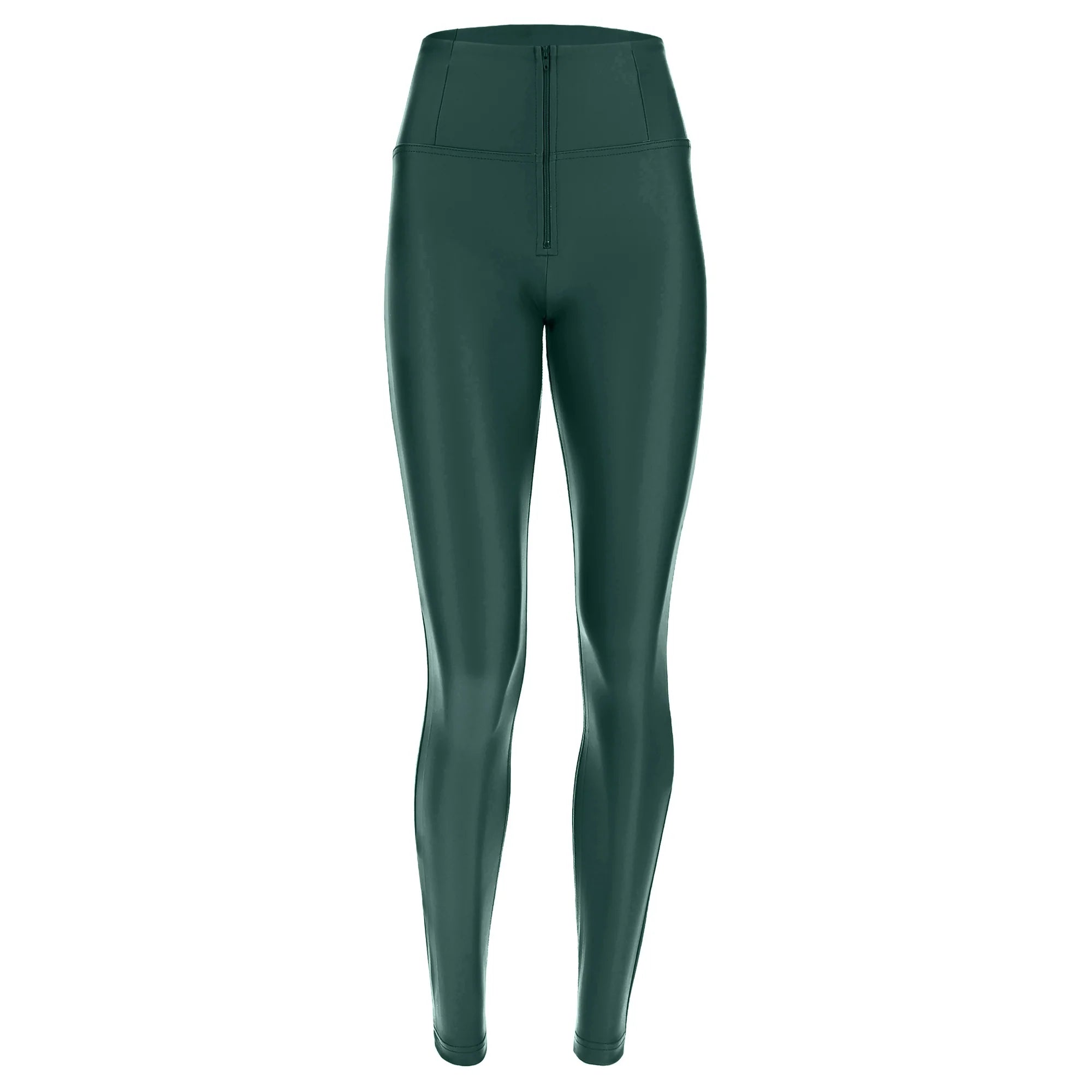 Freddy Jeans - High Rise Bottle Green Leather Disco