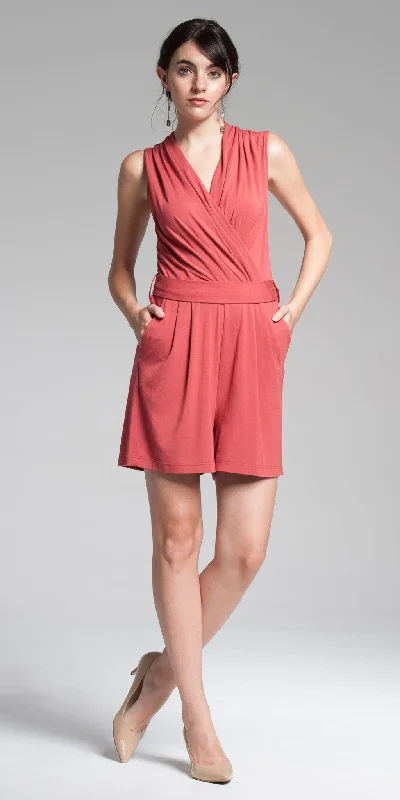 V-Neck Romper - Lt. Rust purpose
