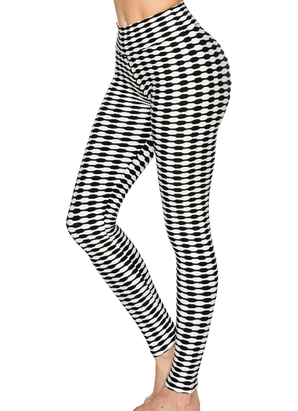 Textured 3D Booty Yoga Pants - High Waist Compression Slimming Butt Lift Patterned Pants Hip Women's Urban