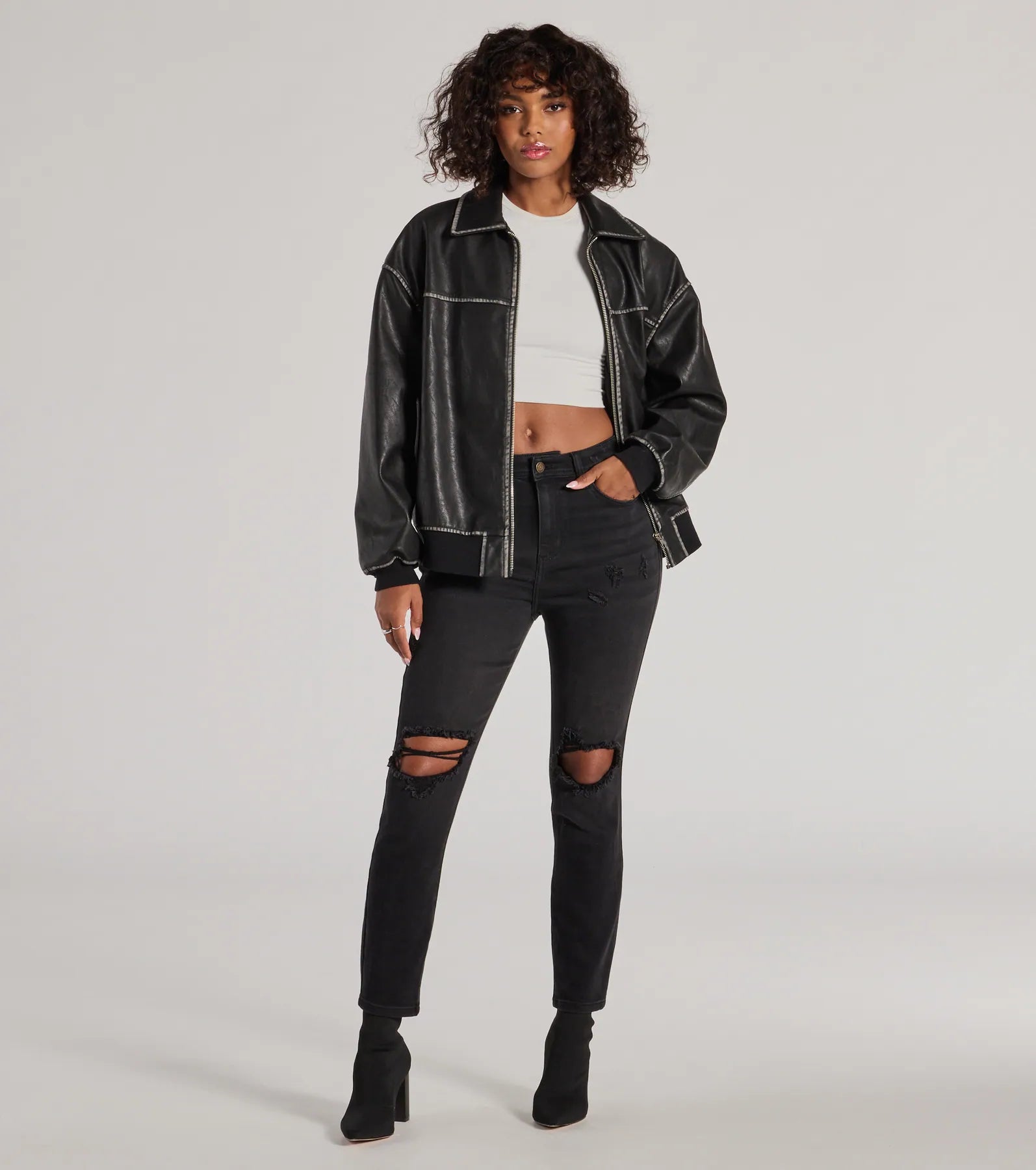 Edgy Mood High Rise Skinny Jeans garde