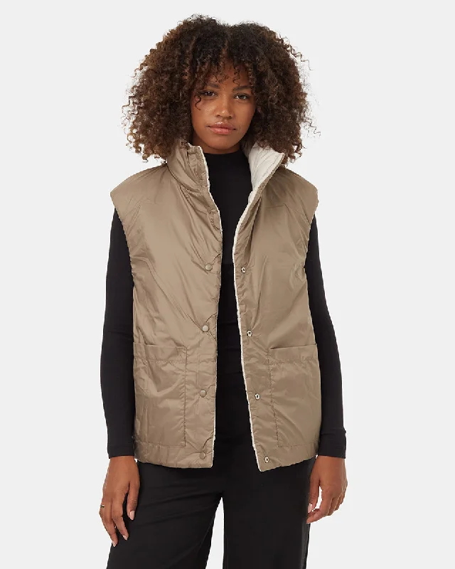 Reversible Cloud Shell Oversized Vest Laid - back Women's Style