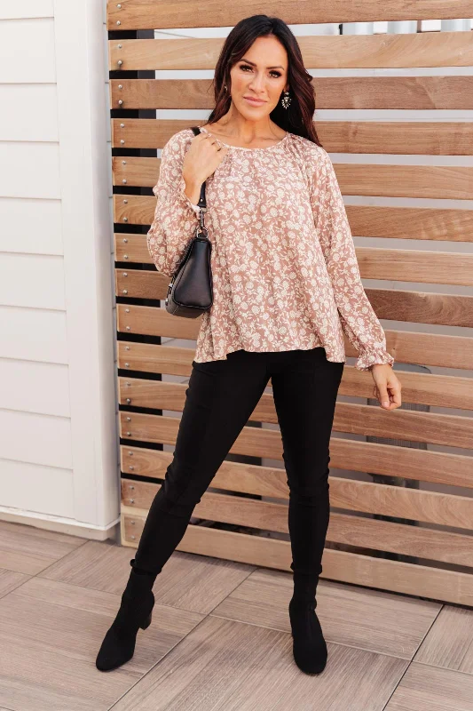 Stop And Smell The Roses Top Refined Women's Velvet