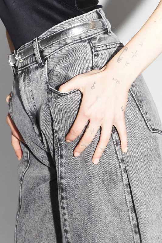 Imprevu Swiggy Grey Palazzo Jeans Earthy Women's 
