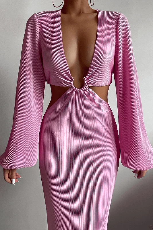 Freya Midi Dress - Pink purpose